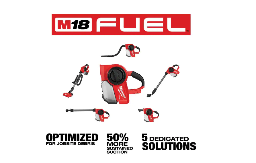 Milwaukee 0940-20 M18 FUEL 18-Volt Lithium-Ion Brushless .25 Gal. Cordless Jobsite Vacuum with 5.0 Ah Battery and Charger