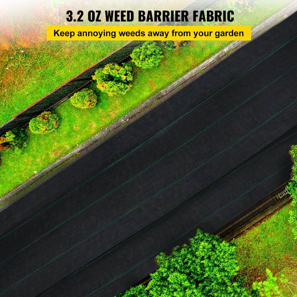 VEVOR 6.5 x 330 ft. Premium Weed Barrier Fabric Heavy Duty 3.2 oz. Woven Weed Control Fabric Geotextile Fabric ZZZP6.5X330YC3.21V0