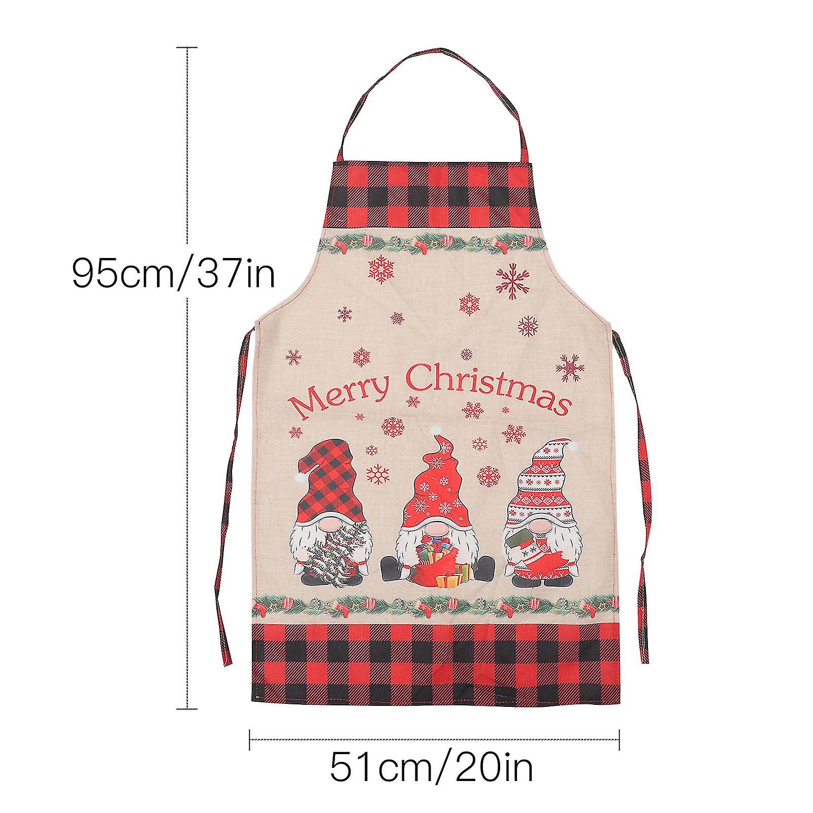 Kitchen Apron Rudolph Man Patterns Wear-resistant Fine Sewing Reusable Decorate Washable