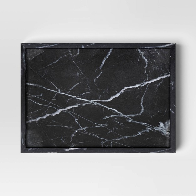 Marble Rectangle Tray Black