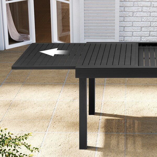 VredHom Aluminum Extendable Outdoor Patio Dining Table