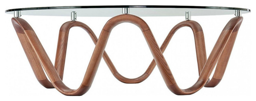 Andrianos Modern Glass and Walnut Coffee Table   Modern   Coffee Tables   by Virgil Stanis Design  Houzz