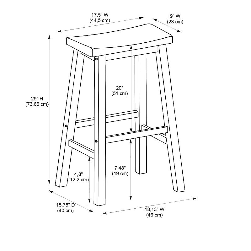 Linon Antique Black Bar Stool