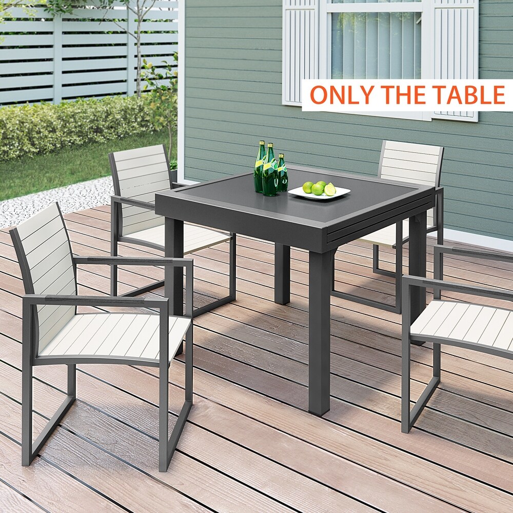 Crestlive Products Outdoor Aluminum Expandable Multifunctional Table   35.4\