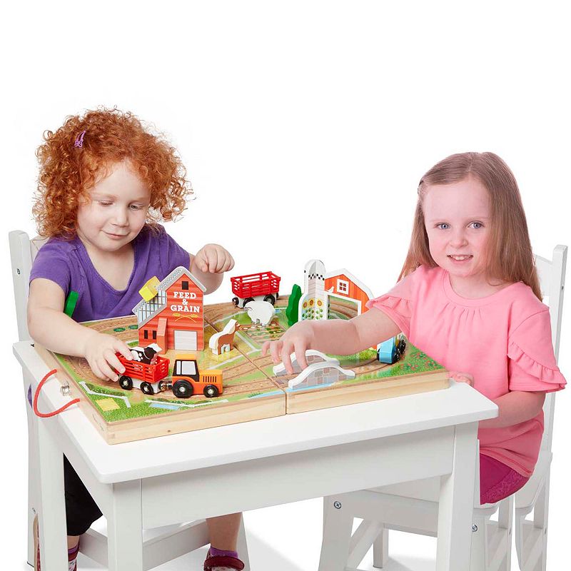 Melissa and Doug 17-Piece Wooden Take-Along Tabletop - Farm