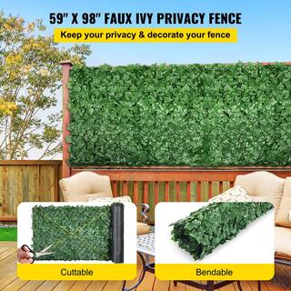 VEVOR 59 in. x 98 in. Faux Leaf Artificial Hedges Ivy Privacy Fence Screen 3-Layers Outdoor Greenery Leaves Panel for Garden RZZWWLYCB59988XDNV0