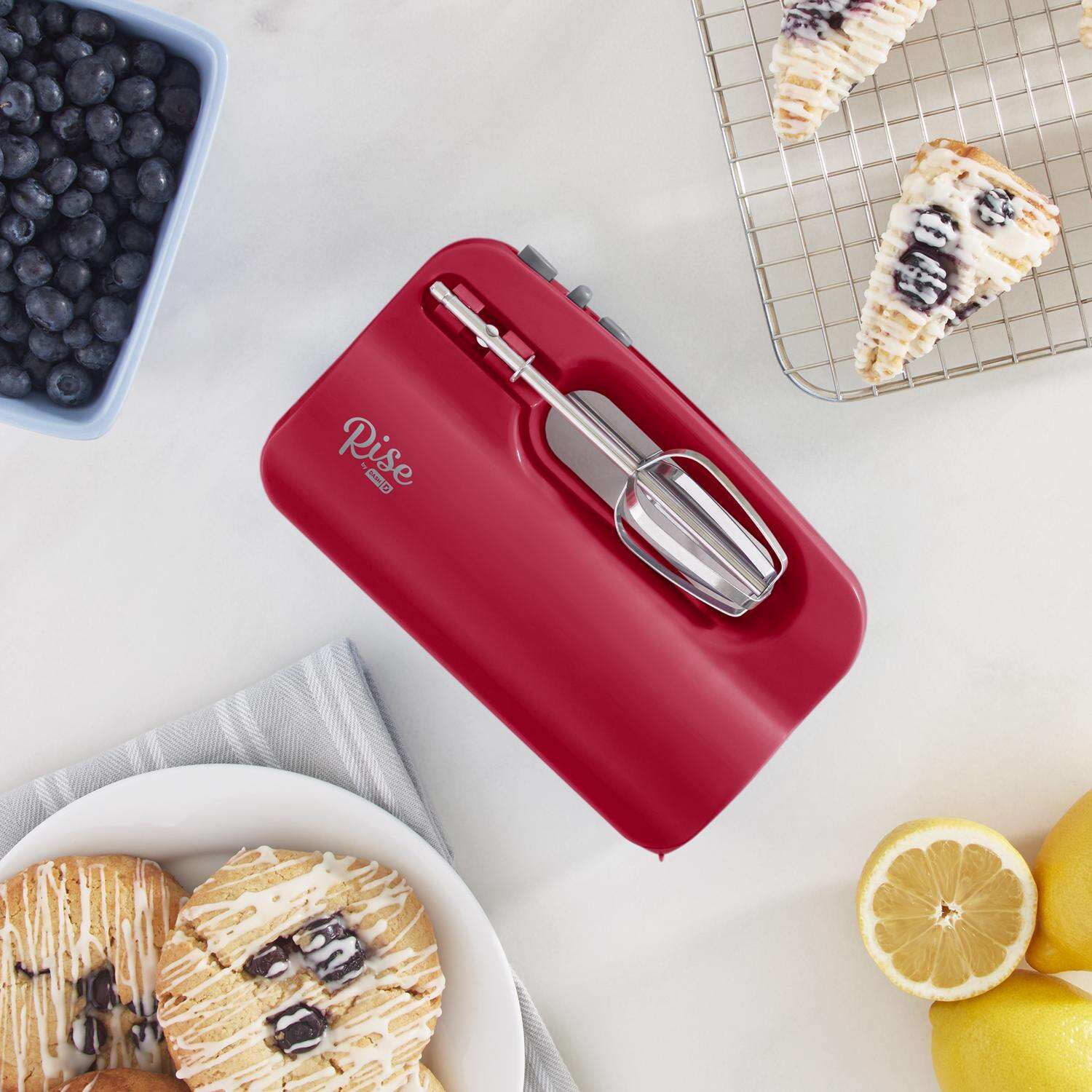 Rise by Dash Red 5 speed Hand Mixer