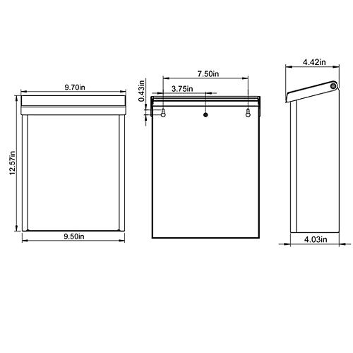 Gibraltar Mailboxes Designer Medium， Vertical， Wall Mount， Locking Mailbox， Venetian Bronze w/ Satin Nickel， DVKPBZ00