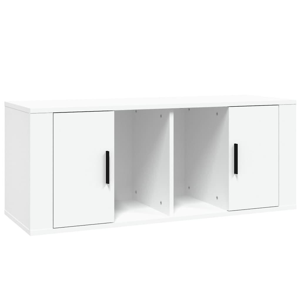 Tv Cabinet White 100x35x40 Cm Engineered Wood