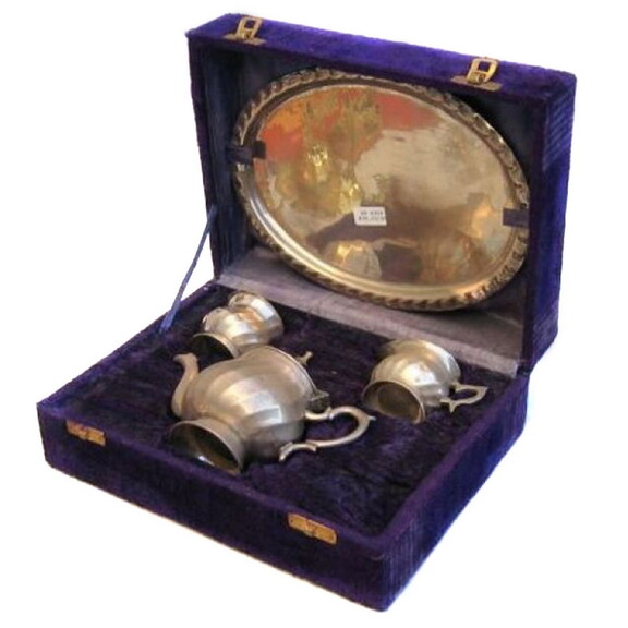 India Overseas Trading SP 4309 Brass Tea Set  Silv...