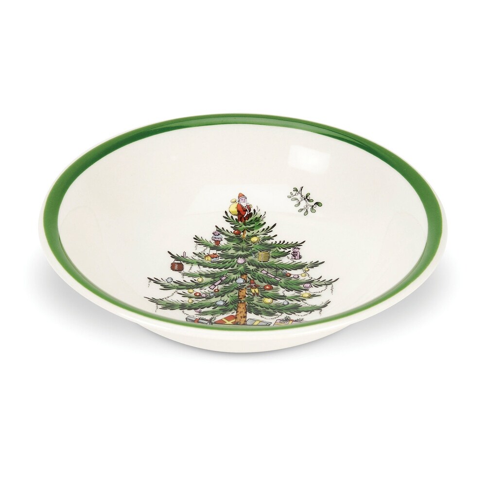 Spode Christmas Tree Cereal Oatmeal Bowls Set of 4   5.5\