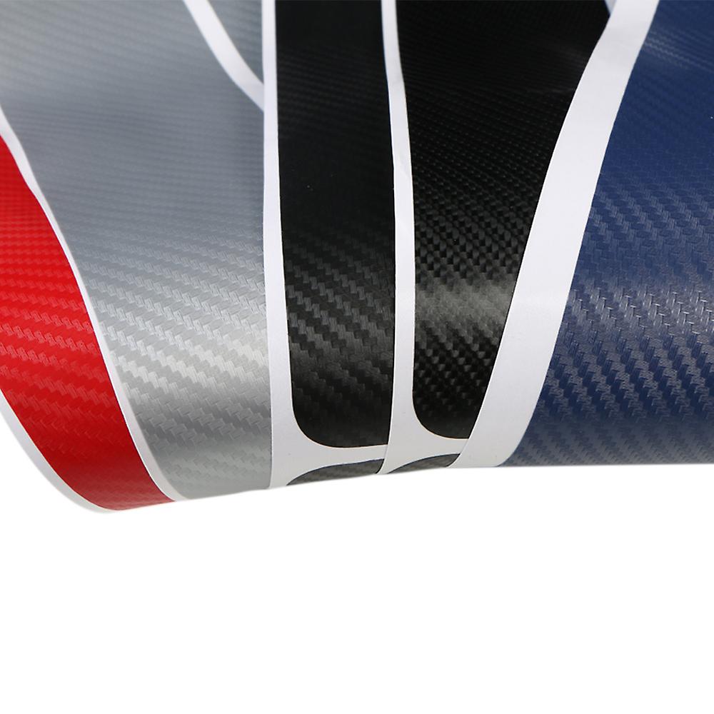 Blue 4pcs Universal 3d Car Threshold Carbon Fiber Sticker Door Plate Anti-kicked Scratch Protection Car Sticker Strip Carbon Fiber Film