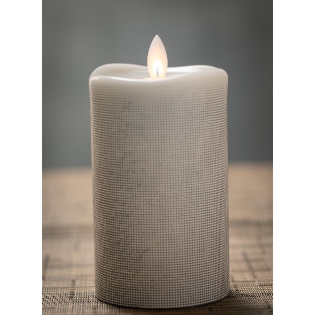 Frosted Patterned Led Pillar Candle