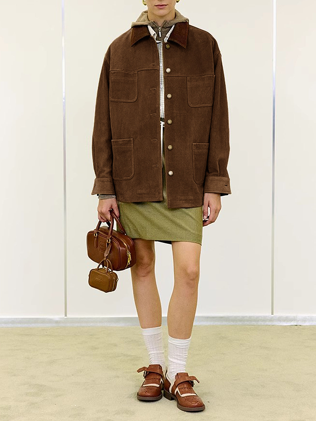 Vintage Corduroy Cargo Polo Jacket
