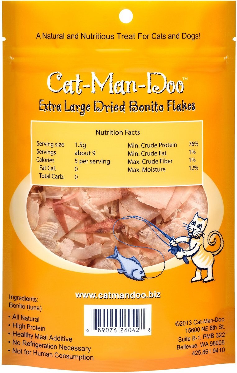 Cat-Man-Doo Extra Large Dried Bonito Flakes Cat and Dog Treats