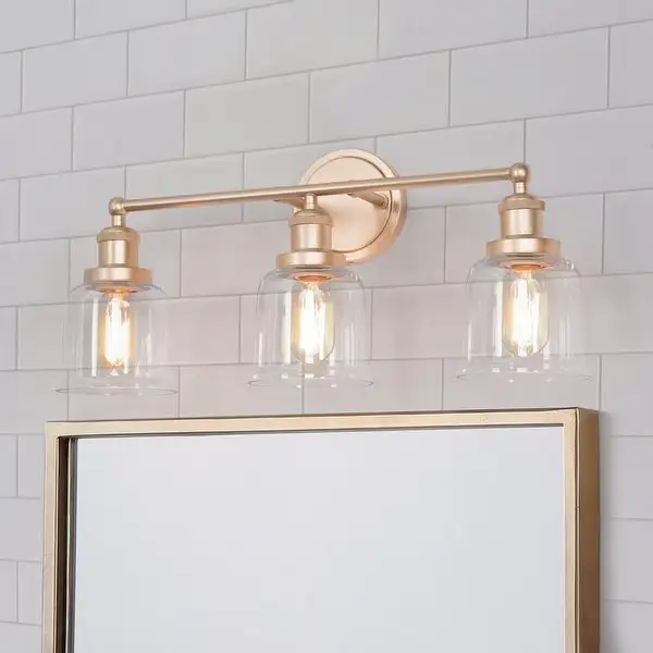 Mid-century Modern Bathroom Vanity Lights Glass Wall Sconce for LED Bulbs