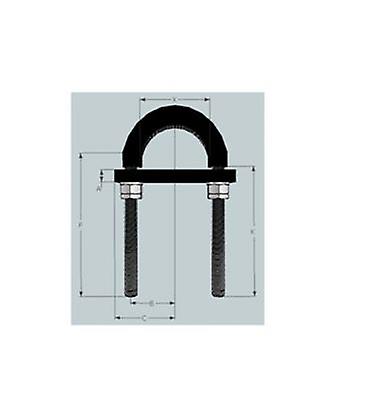 Light Duty Anti-vibration Rubber Lined U-bolt  34 Mm Id (suit 25 Mm Nb Pipe) - Galvanised