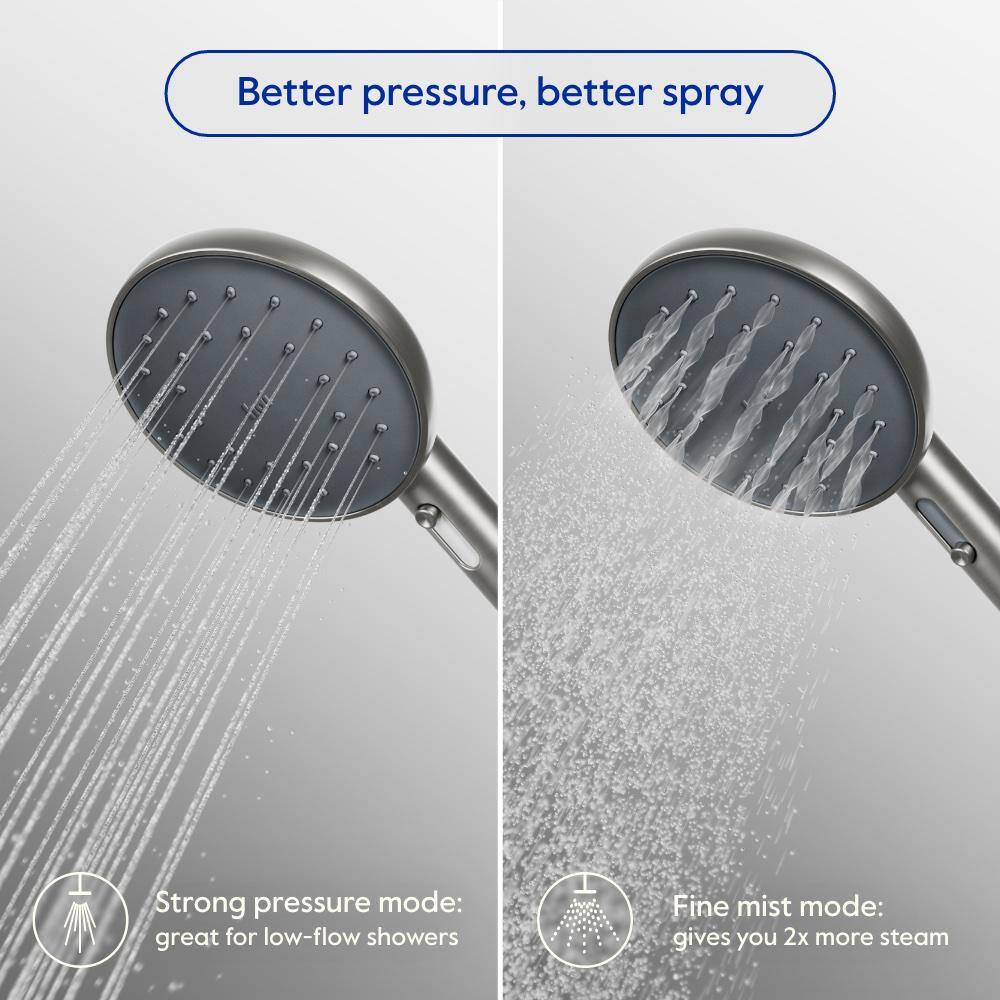 HAI Smart 2-Spray Wall Mount Handheld Shower Head 2.5 GPM in Moon HSBTHI1