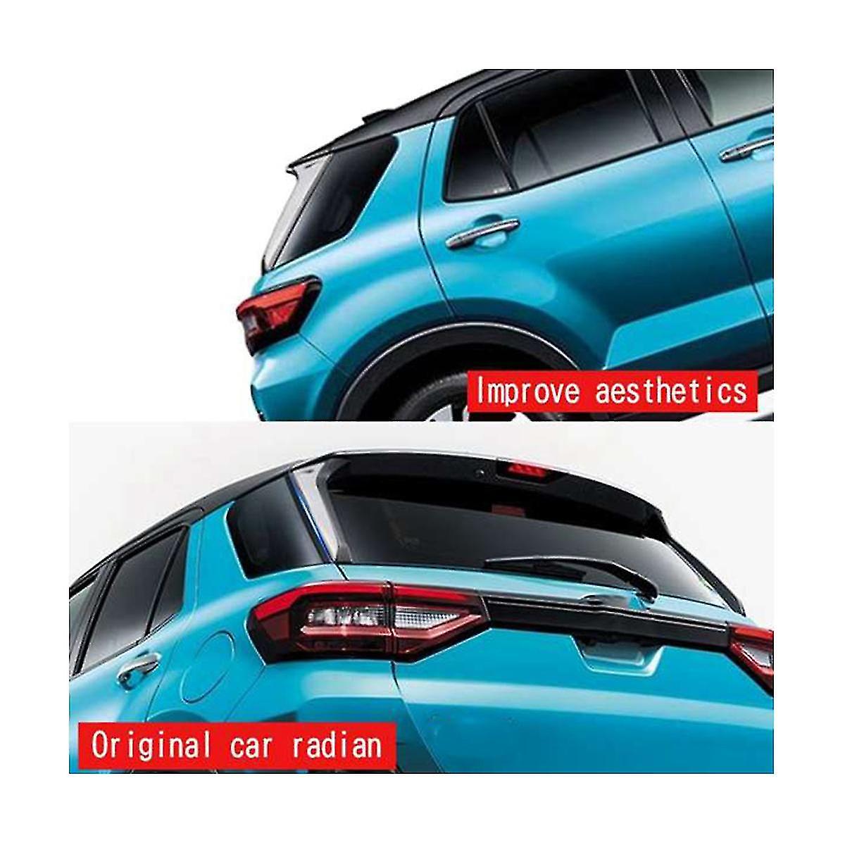 Car Chrome Vertical Rear Window Side Spoiler Wing For Raize 2020 2021 Auto Rear Window Mirror Tail