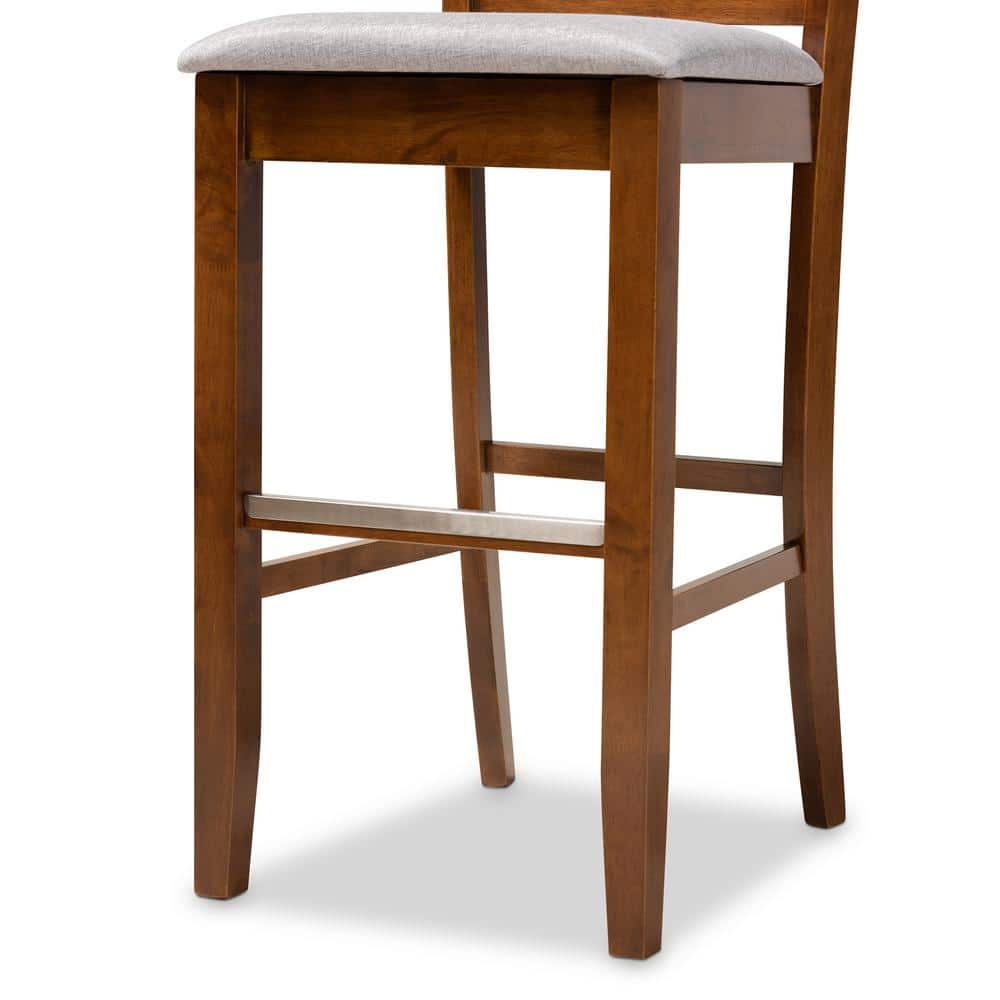 Baxton Studio 28.3 in. Jason Grey and Walnut Bar Stool (Set of 2) 167-2PC10852-HD