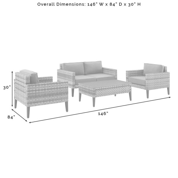 Prescott 4Pc Outdoor Wicker Conversation Set