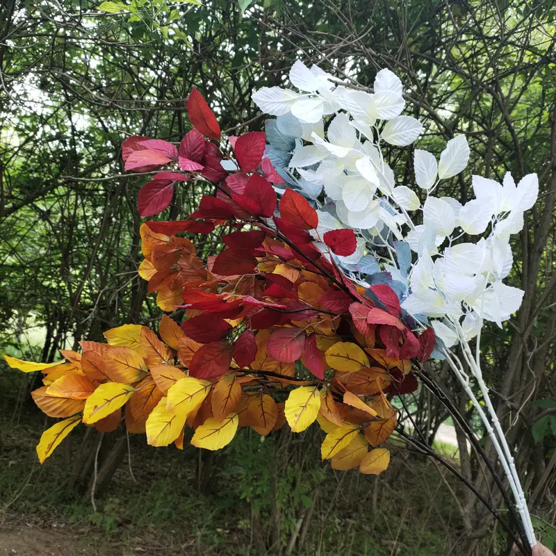 Maple leaves  ginkgo leaves  banyan leaves branches and leaves Real Touch for Home Indoor Outdoor Decor