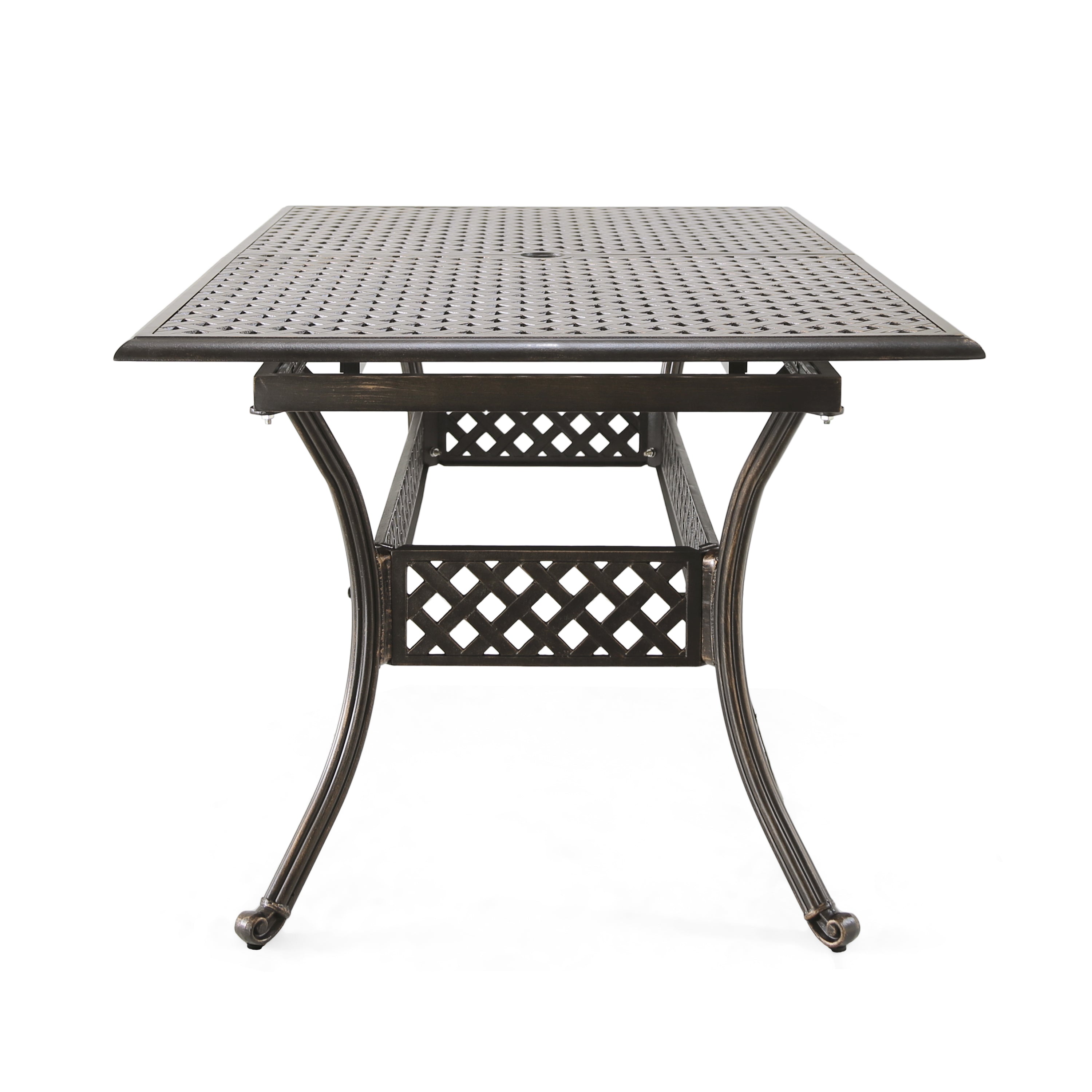 Ariel Outdoor Patina Copper Finish Expandable Dining Table