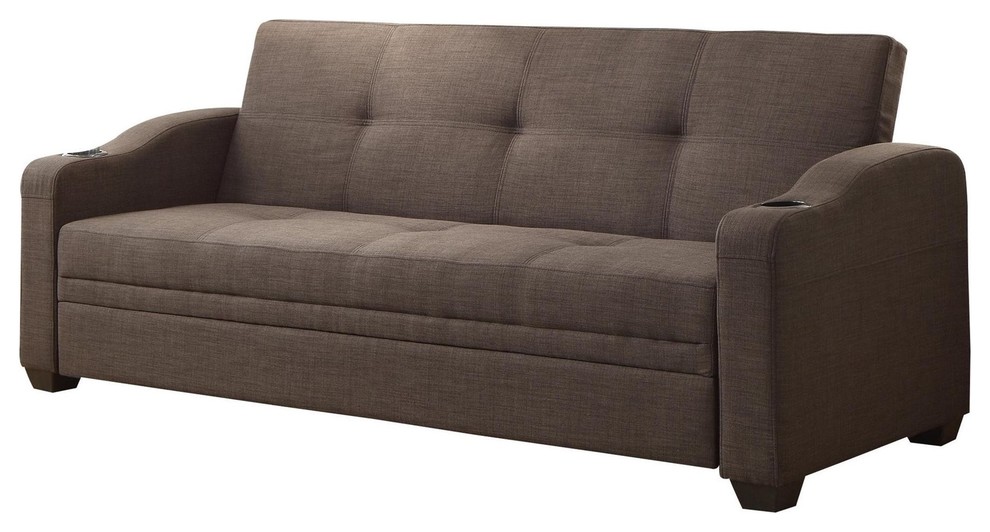 Casement Click Clack Convertible Sofa  Fabric Dark Gray   Transitional   Sofas   by AMOC  Houzz