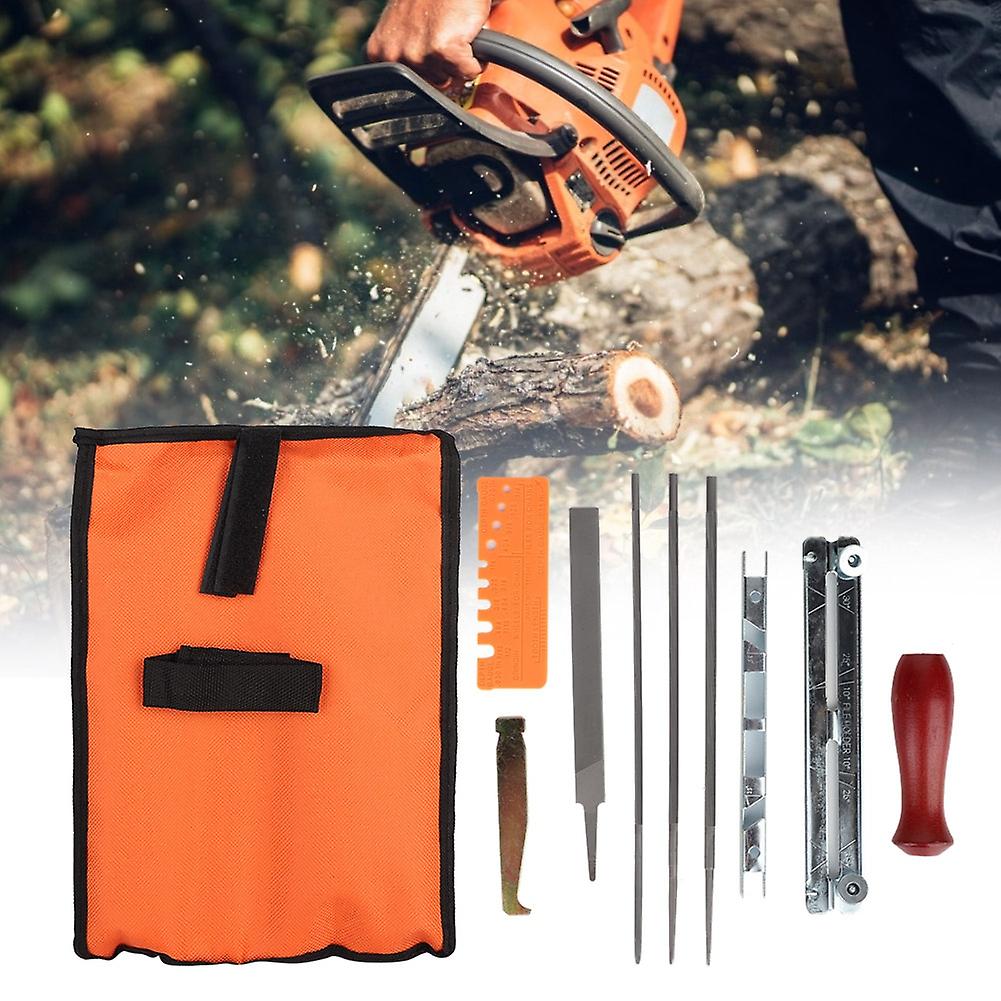 10pcs Chain Saw Sharpening Kit Chainsaw File Tool Set Guide Bar File