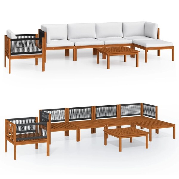 vidaXL Patio Lounge Set Outdoor Sectional Sofa with Cushions Solid Acacia Wood