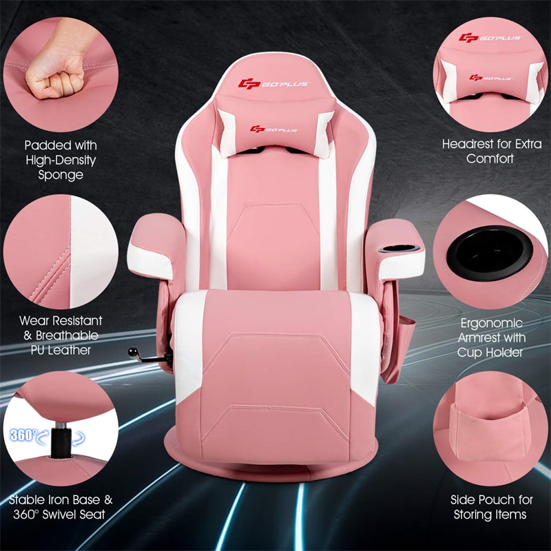 Ergonomic High Back Massage Gaming Chair Racing Style Gaming Recliner with Adjustable Backrest Footrest