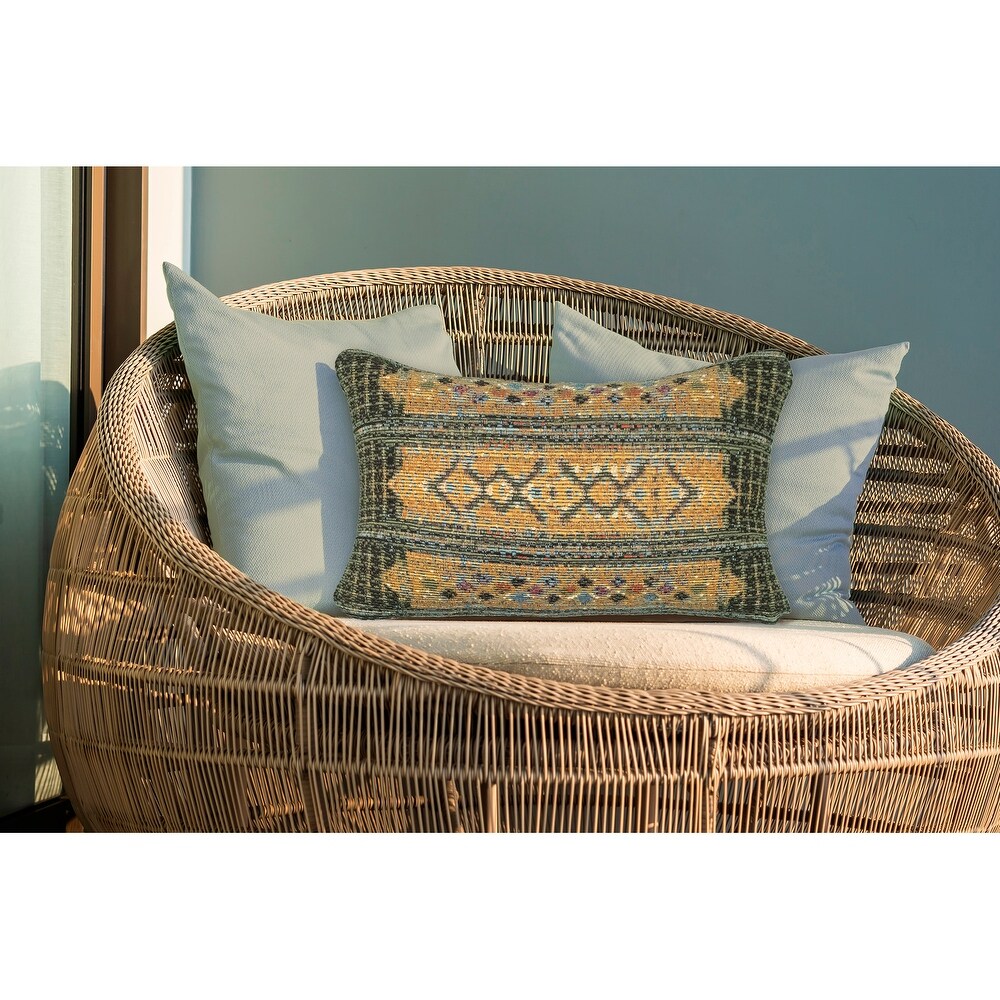 Liora Manne Marina Tribal Stripe Indoor/Outdoor Pillow Green