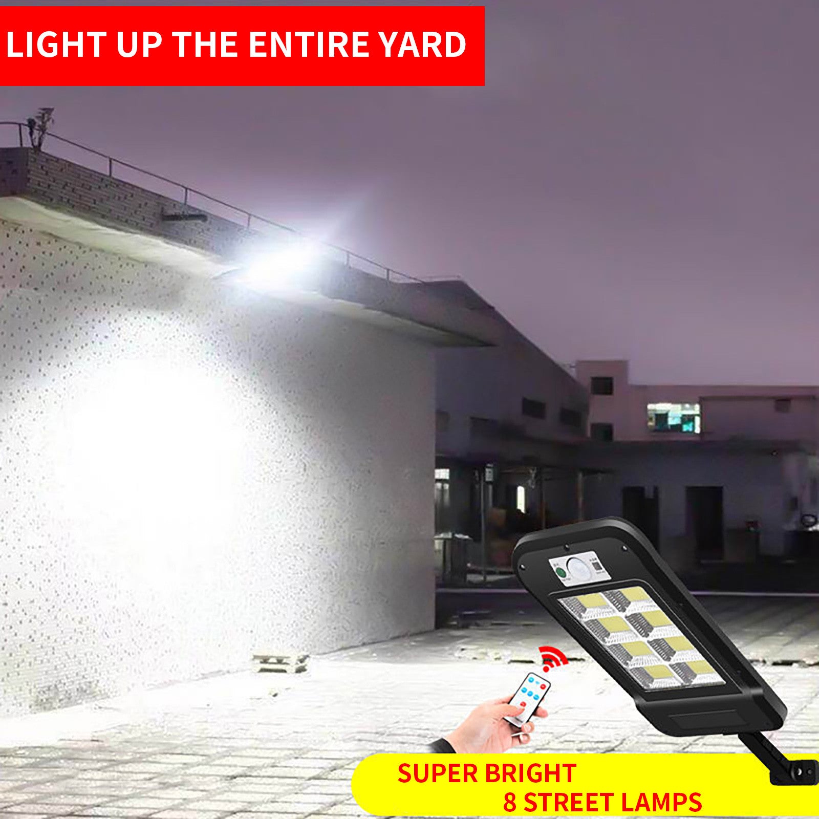 Baofu 400W Solar Street Lights Outdoor， Waterproof LEDs with Remote Control， Led Flood Light for Yard， Garden， Swimming Pool， Pathway