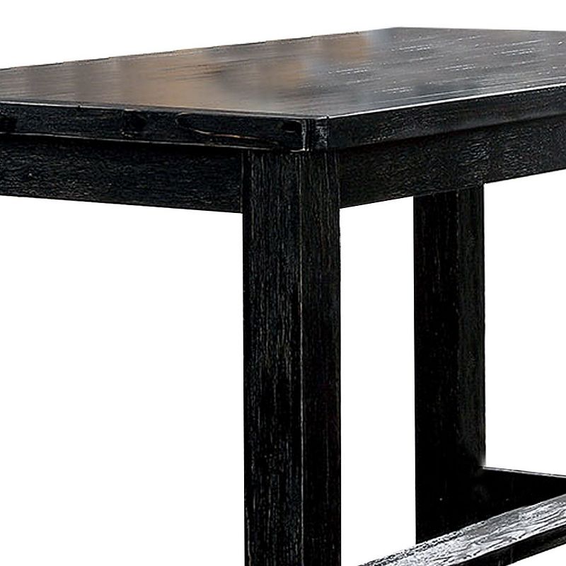 Rectangular Counter Height Table with Block Legs， Antique Black