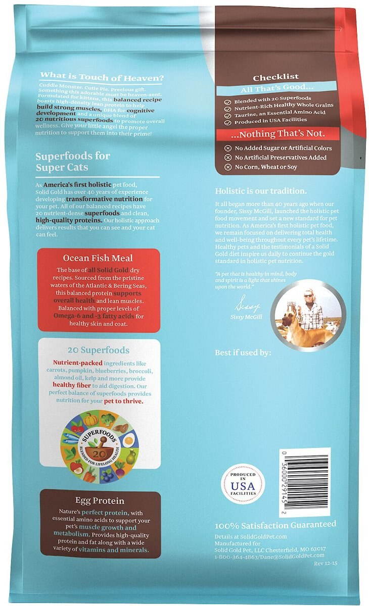 Solid Gold Touch of Heaven Chicken and Sweet Potato Recipe Kitten Grain-Free Dry Cat Food