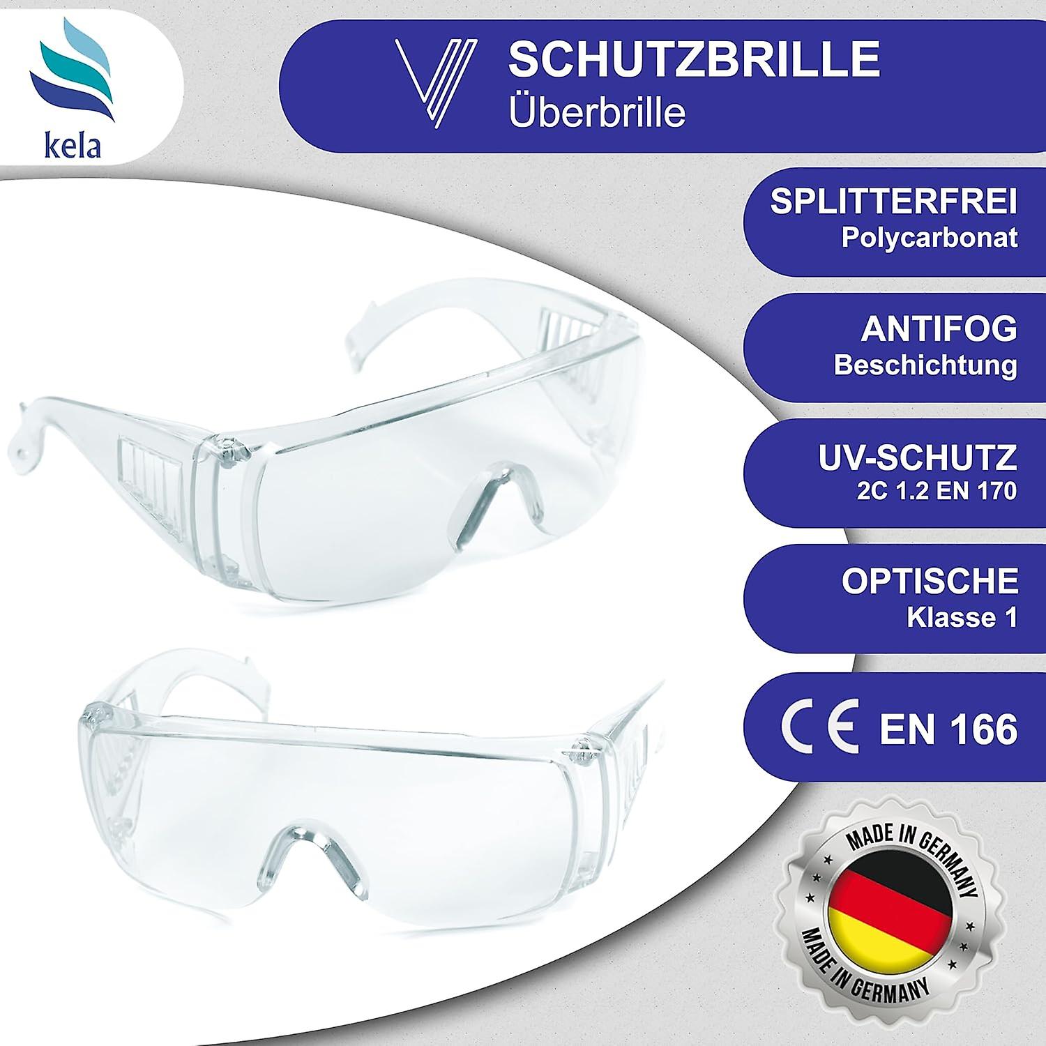 Pack Of 2 Safety Glasses P1s1 I 100% Made In Germany | Shatter-free Work Safety Glasses With Anti Fog And Uv Coating I Lightweight And Transparent I O