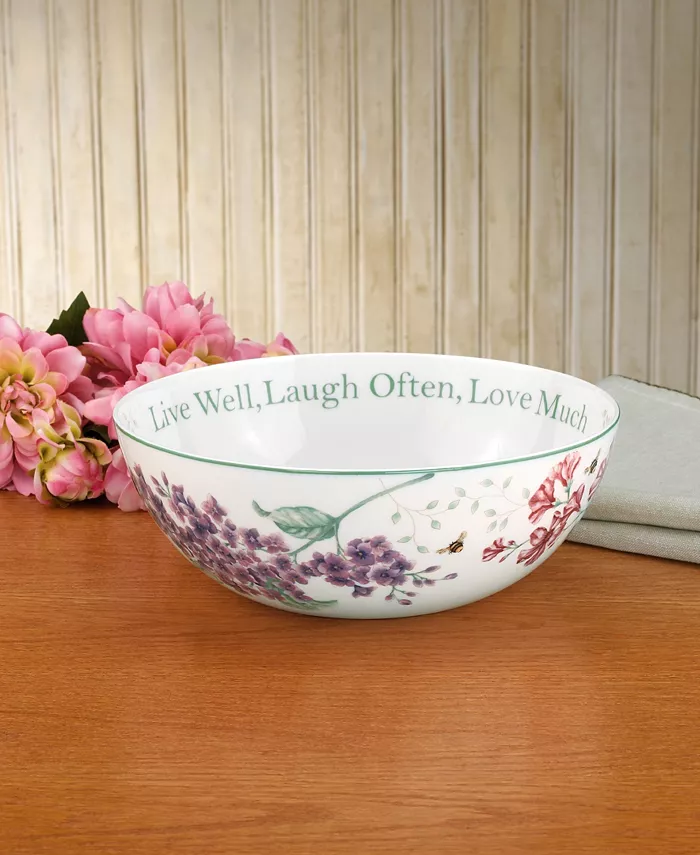 Lenox Dinnerware Butterfly Meadow Serving Bowl Live Well Laugh Often