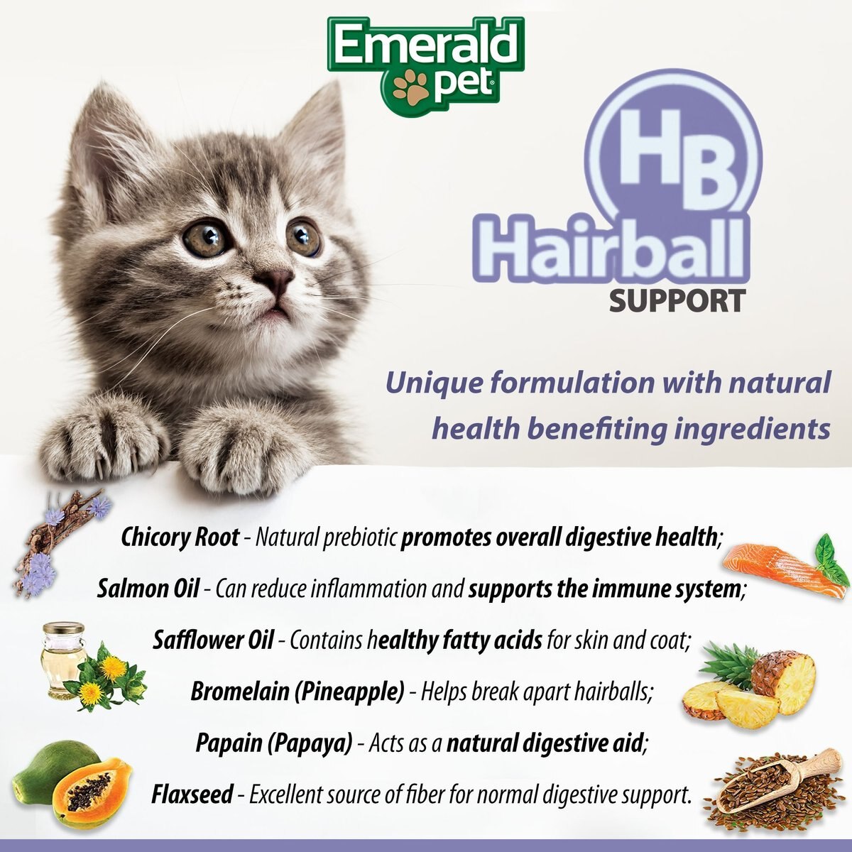 Emerald Pet Hairball Support Grain-Free Cat Soft Chews