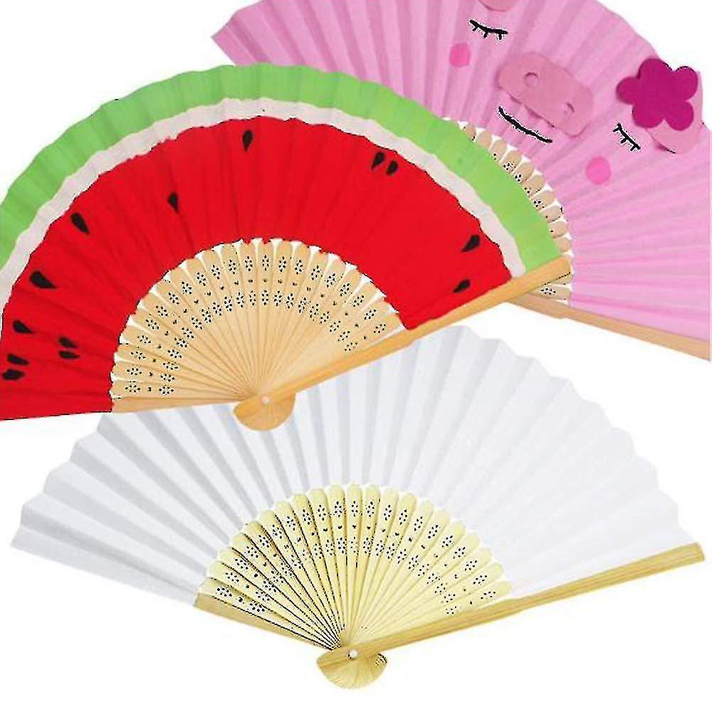 15 Pcs Hand Fan Foldable Paper Fan For Dancing， Part， Picnic， Wedding Party Gift， Guest Favour Weddi