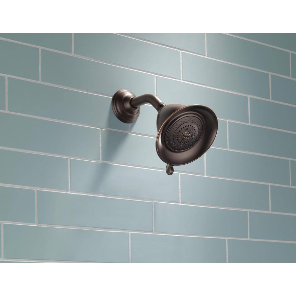 Delta Victorian 3-Spray Patterns 2.50 GPM 5.71 in. Wall Mount Fixed Shower Head in Venetian Bronze RP34355RB