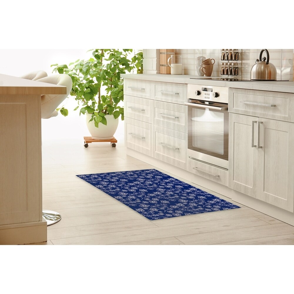 EMA COBALT BLUE Kitchen Mat By Kavka Designs