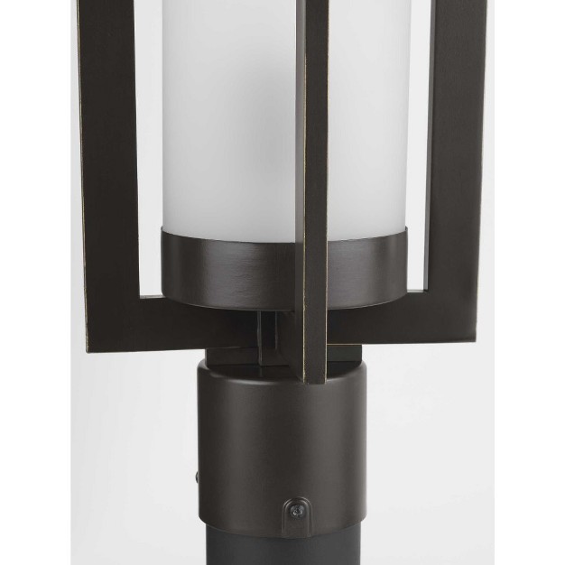 Progress Lighting Janssen Collection 1 light Outdoor Post Lantern Oil Rubbed Bronze Etched Glass Shade