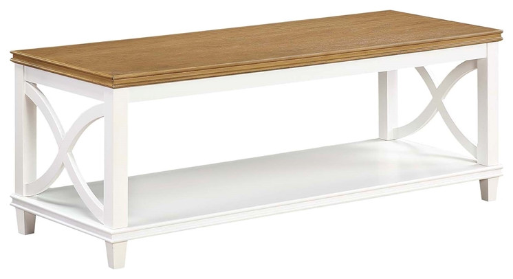 Convenince Concepts Florence Coffee Table in White and Brown Wood Finish   Transitional   Coffee Tables   by Homesquare  Houzz