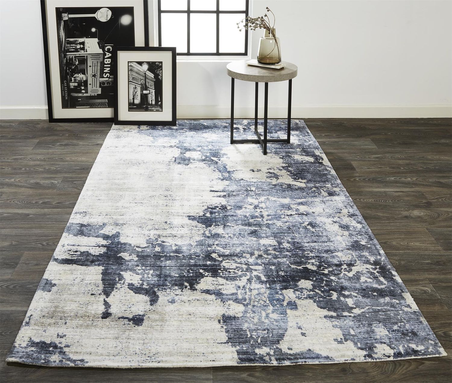 Cashel Hand Woven Blue Rug by BD Fine