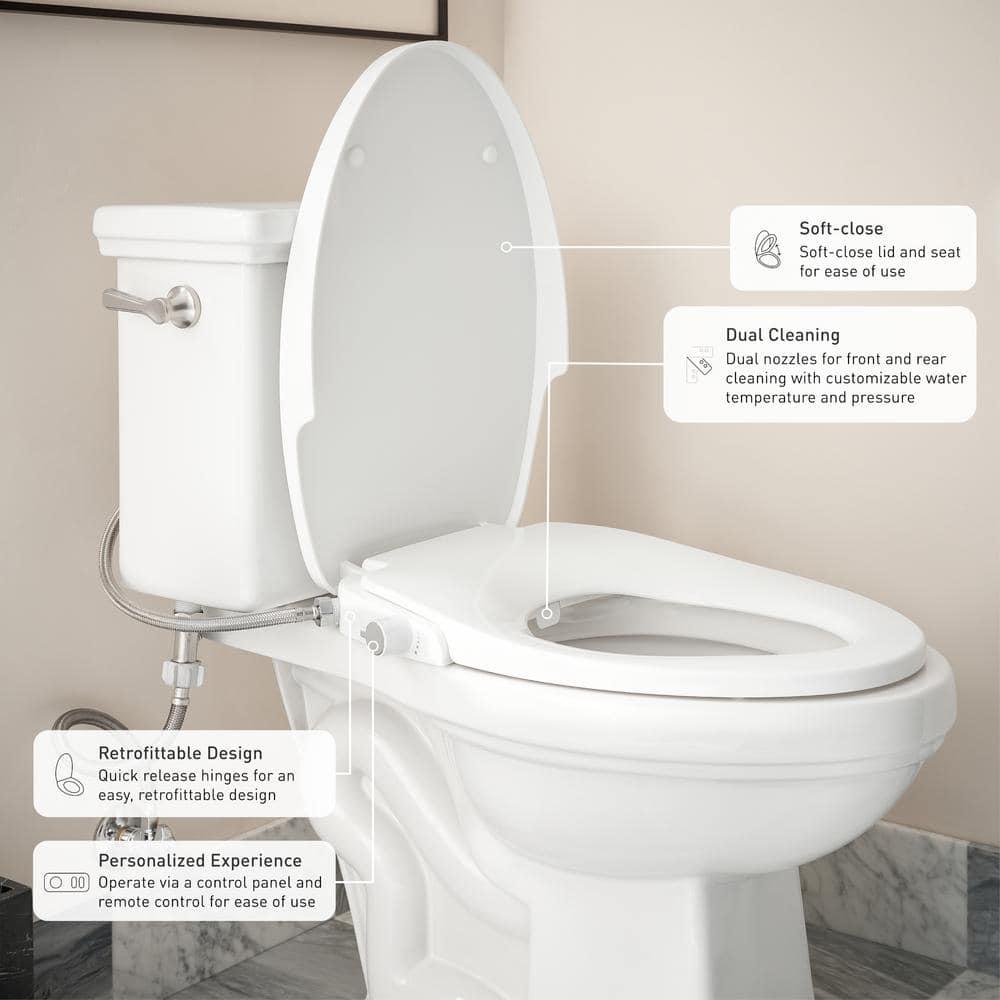 MOEN 2Series Standard NonElectric AddOn Bidet Seat for Elongated Toilets in White