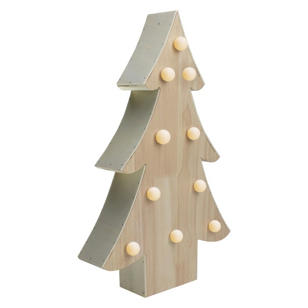 Lighted 3d Wooden Christmas Tree Tabletop Decor