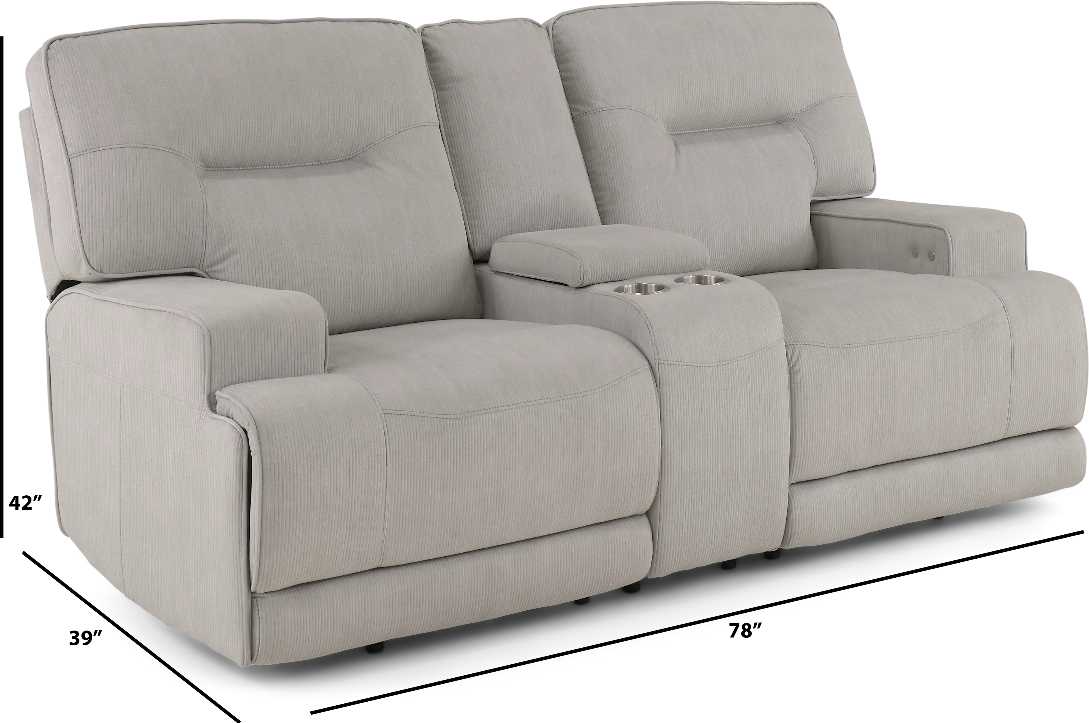 Stanza Sterling Gray Power Reclining Loveseat