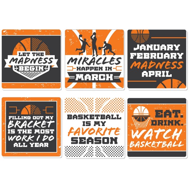 Big Dot Of Happiness Basketball Let The Madness Begin Funny College Basketball Party Decorations Drink Coasters Set Of 6