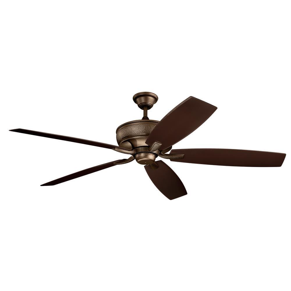 KICHLER Monarch Patio 70 in IndoorOutdoor Weathered Copper Downrod Mount Ceiling Fan with Wall Control