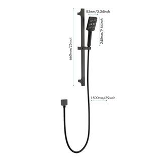 WELLFOR 3-Spray Multi-Function Wall Bar Shower Kit with Hand Shower in Matte Black WA3008MB